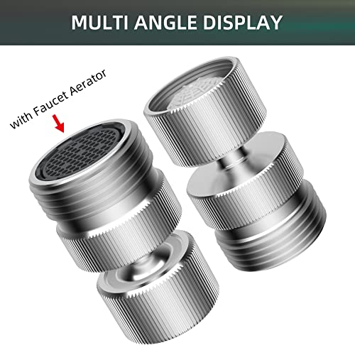 Metal Swivel Faucet Adapter, Sink Faucet to Garden Hose Adapter, Chrome | Hose to Sink Faucet Aerator Adapter, Flexible Hose Kink Protector 55/64 Inch Female Thread, Extra 15/16" Male Adapter