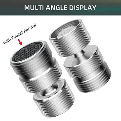 Metal Swivel Faucet Adapter, Sink Faucet to Garden Hose Adapter, Chrome | Hose to Sink Faucet Aerator Adapter, Flexible Hose Kink Protector 55/64 Inch Female Thread, Extra 15/16" Male Adapter