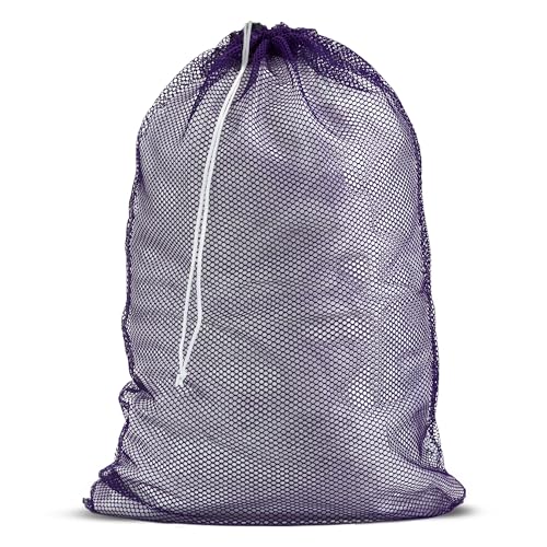 Handy Laundry Mesh XL Laundry Bag - Durable, Machine Washable with Secure Drawstring Closure - Perfect for College Dorms, Laundromats, Apartments (Purple, Large 24" x 36") | XL 24x36 Mesh Laundry Bag, Secure Drawstring, Heavy Duty, Machine Washable, for D