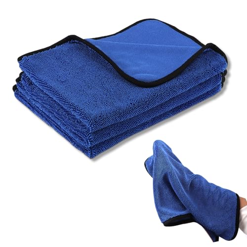 Tefola Wipes Shower Cleaning Cloths, Drying Towel, Super Absorbent Microfiber Bath Towels, Soft Microfiber Cleaning Cloth for Shower, Car, Home, Office, Set of 3 (Blue, 40 * 60cm) - color: Blue