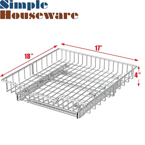 Simple Houseware Under Cabinet Pull Out Sliding Shelf Drawer, 18Dx17W | for Kitchen Organizer - size: 18" D x 17" W