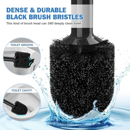 Plunger and Brush Heavy Duty Toilet Plunger Set with Ventilated Holder 2-in-1 Bathroom Cleaning Combo with Modern Caddy Stand - color: B