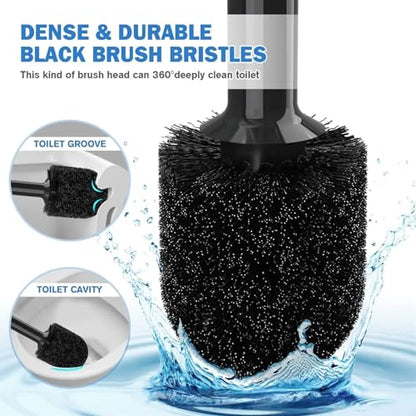 Plunger and Brush Heavy Duty Toilet Plunger Set with Ventilated Holder 2-in-1 Bathroom Cleaning Combo with Modern Caddy Stand - color: A