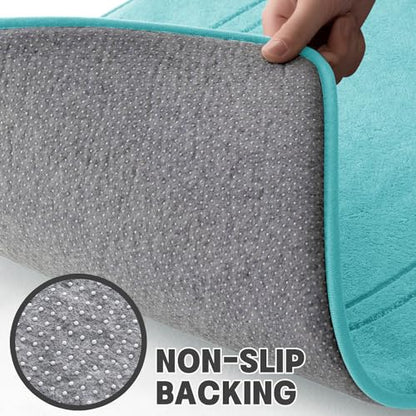 Teal Memory Foam Bath Mat Set 5 Pieces - color: Teal, size: 5pieces