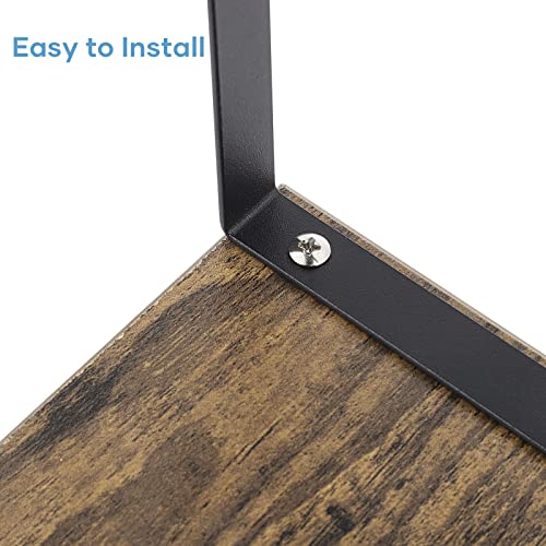 NEX Kitchen Cabinet and Counter Shelf Organizer, Shelf Riser for Pantry Countertop Cupboard Desk Top, Stackable & Expandable, Set of 4, Black and Rustic Brown | Stackable & Expandable Spice Rack, Space-Saving Pantry Organizers Bathroom Countertop Storage,