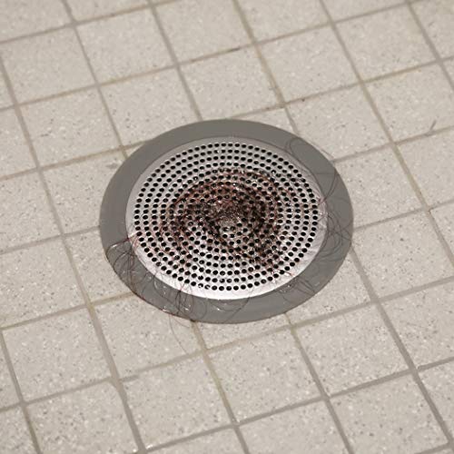 Danco 11040P Bathroom Sink Hair Catcher, Bathtub Drain Protector, Sink and Tub Strainer, 2-Pack - color: Brushed Nickel, size: Round [Pack of 1], style: Shower