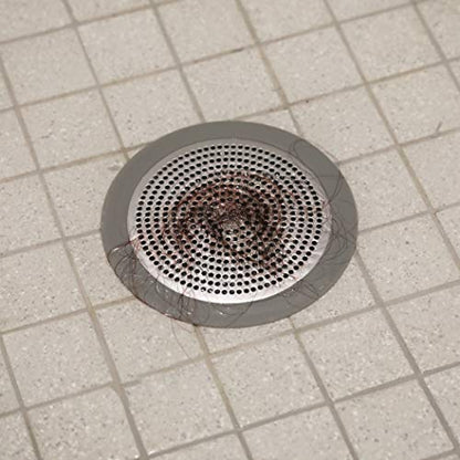 Danco 11040P Bathroom Sink Hair Catcher, Bathtub Drain Protector, Sink and Tub Strainer, 2-Pack - color: Brushed Nickel, size: Round [Pack of 1], style: Shower