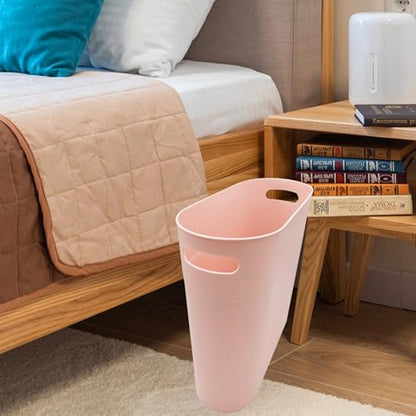 ROYFACC Small Trash Can Plastic Bathroom Wastebasket 3.2 Gallon Slim Garbage Container Bin with Handle for Home Kitchen Bathroom Bedroom Office, 2 Pack, Pink - color: Pink