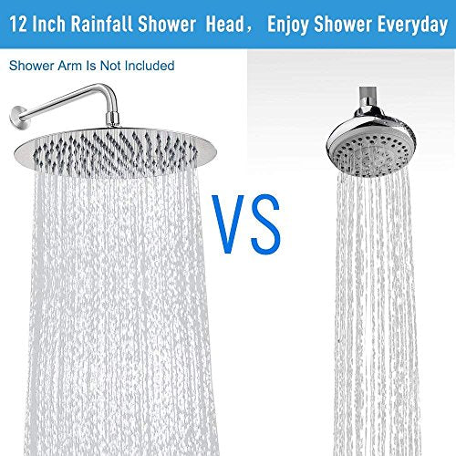 NearMoon Rain Shower Head, Ultra-Thin Design-Pressure Boosting, Awesome Some Experience, High Flow Stainless Steel Rainfall Head (12 Inch, Chrome Finish) - color: Chrome Finish, size: 12 Inch