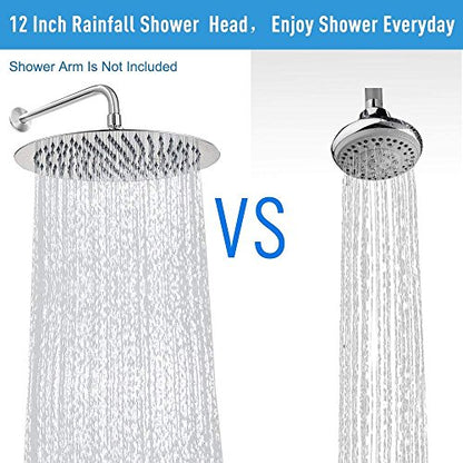 NearMoon Rain Shower Head, Ultra-Thin Design-Pressure Boosting, Awesome Some Experience, High Flow Stainless Steel Rainfall Head (12 Inch, Chrome Finish) - color: Chrome Finish, size: 12 Inch