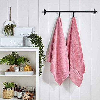 Christy 100% Luxury Supima Cotton | Ultra Soft | Super Absorbent | 650GSM | - color: Blush, size: 2 Hand Set