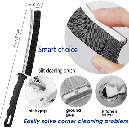 Crevice Cleaning Brush Set, Hard Bristle Gap Cleaning Tool, Ultra-Fine Nylon Deep Scrub Brushes for Window Tracks, Bathroom Grout, Sliding Doors & Sink Detailing,6-Pack