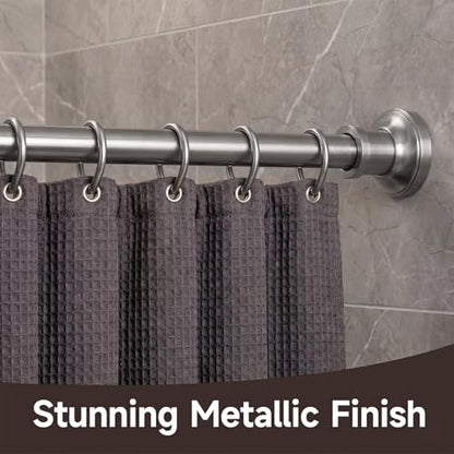 Brushed Nickel Tension Curtain Rod 24 to 64 Inch(2-5.3ft) - Stainless Steel Spring Tension Shower Curtain Rod, No Drilling Tension Rod for Curtains Windows Closet Kitchen - color: Brushed Nickel, size: 24-64 Inches