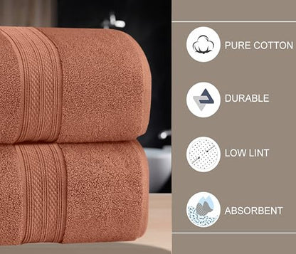 COTTON CRAFT Soft Giant Bath Sheet - 2 Pack 100% Cotton Mocha Bath Towel | Oversized Extra Large 35x70 inches Luxurious 600 GSM Super Soft Absorbent Quick Dry Bathroom Shower Hotel Spa Towel Sheet - color: Mocha - 2 Pack Bath Sheet