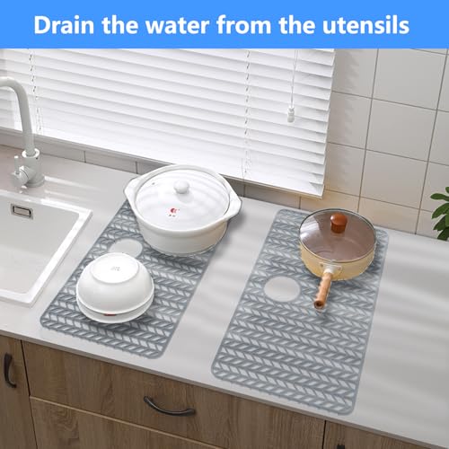 Sink Protectors for Kitchen Sink 30"x16"Rear Silicone Sink Mat | Various sizes and styles,Protector for sinks and dish,Withstand to 500F,Food-grade silicone ,raised feet,Dishwasher Washing - size: 30"x16" Rear
