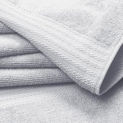 GLAMBURG Ultra Soft 8 Piece Towel Set - 100% Pure Ring Spun Cotton, Contains 2 Oversized Bath Towels 27x54, 2 Hand Towels 16x28, 4 Wash Cloths 13x13 - Ideal for Everyday use, Hotel & Spa - Light Grey - color: Light Grey, size: 8 Piece Towel Set