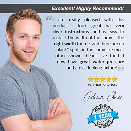 High Flow Shower Head - 2.5 GPM - Polished Chrome | 4 Inch Wall Mount Water Saving Bathroom Showerhead Nozzle For Boosting Low Pressure Showers With Adjustable Brass Ball Joint - color: Polished Chrome
