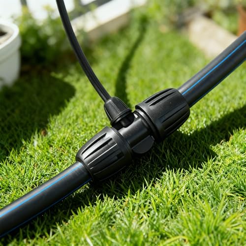 10 Pack 1/2" To 1/4" Drip Irrigation Fittings, 1/2 Inch (1/2" ID x 0.6-0.65" OD) Drip Line to 1/4 Inch Irrigation Tubing Barbed Adapter Anti-Drop Locked Nut Barbed Reducer 3 Way Tee Connectors - size: 1/2" to 1/4" 3-way-10P