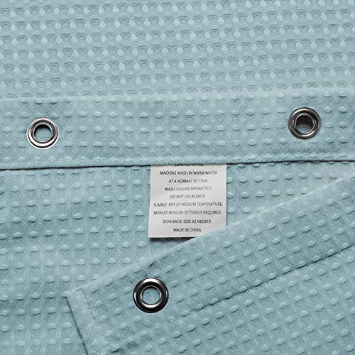 Barossa Design Waffle Weave Stall Shower Curtain Fabric 36 x 72 Inch, Blue | Hotel Luxury Spa, 230 GSM Thick Fabric, Water Repellent, Machine Washable, 36W x 72H for Bathroom Stall - color: Fog Blue, size: 36"W x 72"L (Pack of 1)