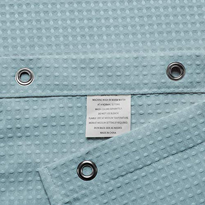 Barossa Design Waffle Weave Stall Shower Curtain Fabric 36 x 72 Inch, Blue | Hotel Luxury Spa, 230 GSM Thick Fabric, Water Repellent, Machine Washable, 36W x 72H for Bathroom Stall - color: Fog Blue, size: 36"W x 72"L (Pack of 1)