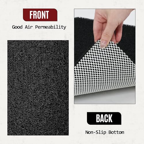 17 * 24in Shower Mat Bathtub Mat Non Slip | Bathmats Non Slip, Quick Drying Foot Scrubber Loofah Mats for Inside Shower, Tub, Bathroom, Home, Black - color: Black, size: 24" x 17" (Rectangular)