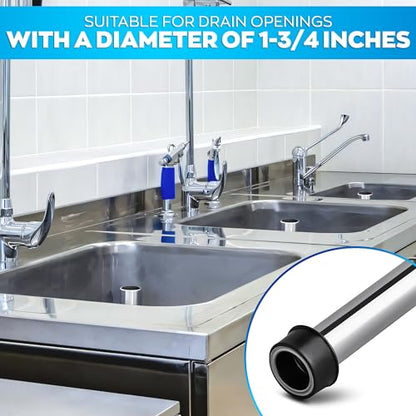 Bar Sink Stopper 3 Pack, Stainless Steel Overflow Pipe Tube 7.48 In | Fits 1.75 Inch Bar, Bathroom and Kitchen Sink Drains | Commercial 3 Compartment Sink Plugs, Removable Rubber Drain Stoppers - style: 3 Pack