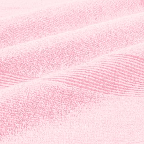 Belizzi Home 8 Piece Towel Set 100% Ring Spun Cotton, 2 Bath Towels 27x54, 2 Hand Towels 16x28 and 4 Washcloths 13x13 - Ultra Soft Highly Absorbent Machine Washable Hotel Spa Quality - Pink - color: Pink, size: 8 Piece Towel Set
