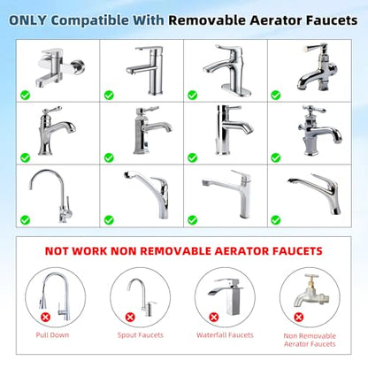 Hibbent Faucet Adapter Kit, Swivel Adapter to Connect Garden Hose - Multi-Thread Solid Brass Quick Connector Garden Hose Fitting 3/4 Inch - Chrome - color: Chrome, style: Swivel Garden Hose Adapter with Quick Connector