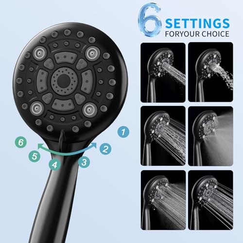 EMBATHER 10'' Shower System with Handheld & Trim Kit, Matte Black | 2-IN-1 Shower Faucet Set, 3-Mode Shower Head, 8-Setting Handheld Spray, Pressure-balanced Valve & Trim Kit - color: Matte Black, size: 10 Inch