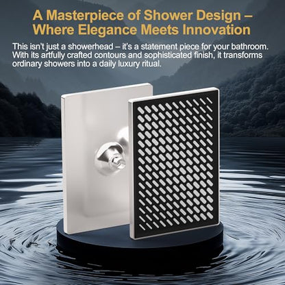 Cobbe Rainfall Shower Head for Bathroom, 11.8 Inch Large Rectangular with Adjustable Stainless Steel 11 Inch Extension Arm - Premium Quality Luxury Experience, No Tools Installation, Brushed Nickel - color: Brushed Nickel