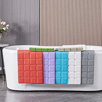 Webos Foldable Non Slip Silicon Bath Mat Bathtub mat Shower mats no Suction Cups for Textured Tub and Reglazed Tub(Foldable-Red, 28-inch x 14-inch) - color: Foldable-red