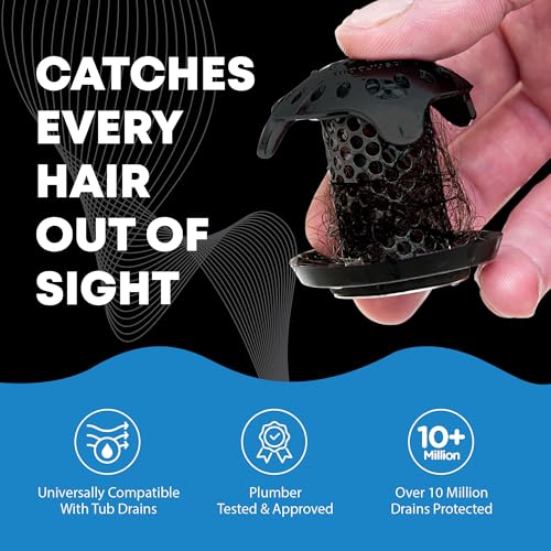TubShroom Ultra Stainless Steel Drain Protector, Hair Catcher Strainer for Bathroom Tub and Shower, Matte Black, 1-Pack - style: Matte Black