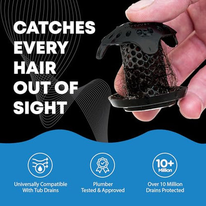 TubShroom Ultra Stainless Steel Drain Protector, Hair Catcher Strainer for Bathroom Tub and Shower, Matte Black, 1-Pack - style: Matte Black