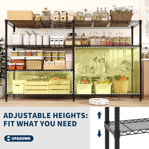 Garvee 70.8" W Storage Shelves Metal Shelving Unit Heavy Duty for Pantry - size: 4-Tier,70.8"W x 59.5"H x 15.8"D