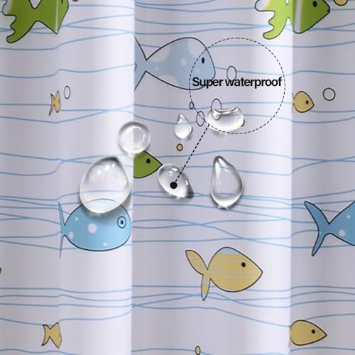 Plastic Shower Liner - Premium PEVA 4G Shower Curtain Liner with Rustproof Grommets and 3 Weighted Magnets, Waterproof Shower Curtains for Bathroom (Small Fish) - color: Small Fish, size: 71"W x 71"L (Pack of 1)