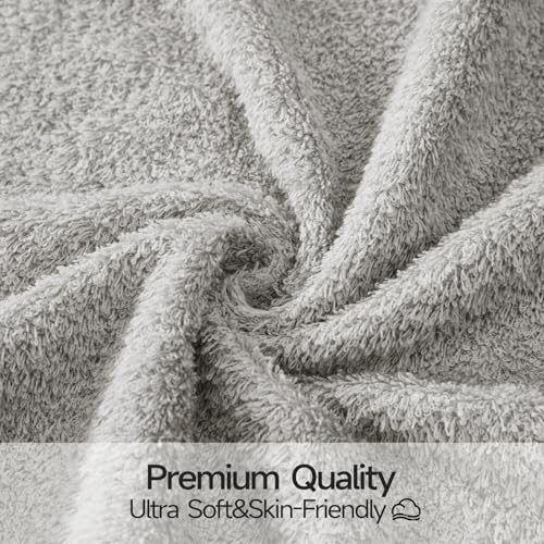 REDKISS 4-Pack Luxury Hand Towels, 16x32 Inch 450G 100% Cotton, Grey Quick-Dry Bathroom & Kitchen Towels, Super Soft and Highly Absorbent - color: Grey, size: hand towel set of 4