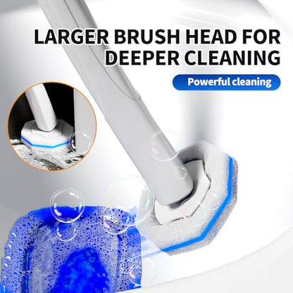 60pcs Disposable Toilet Brush Refill Pads, Replacement Brush Heads, Toilet Cleaner Refills，Disposable Wand Heads，Bathroom Cleaning，Toilet Cleaning Scrubbers Compatible with Most Toilet Brushes - style: 60 refflls（Without handle）