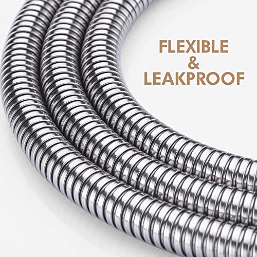 Rainovo Shower Hose Stainless Steel, 71 Inches(6 Feet) Extra Long Handheld Shower Head Hose Extension Replacement, Kink-Free Flexible Shower Hose Attachment For Shower Head Brushed Nickel. - size: 71 inches