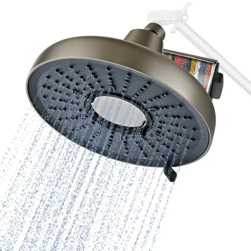Filtered Shower Head - 8 Inches High Pressure Fixed Rain Showerhead for Hard Water Softener with 18-Stage Filter - Reduces Chlorine and Heavy Metals （Nickel Brushed） - color: Nickel Brushed, size: 8 Inch Without Extension Rod