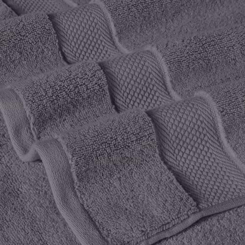 Modern Threads Luxury 6-Piece Quick-Dry Towel Set – Plush & Ultra-Absorbent for Spa-Like Experience, Gray - color: Gray