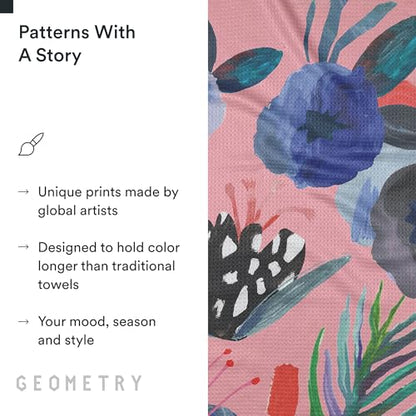 GEOMETRY Kitchen Tea Towels - Quick Dry Microfiber Dish Towels for Kitchen Watercolors, 18" x 30" 2 Pack - color: Watercolors, style: Kitchen Towel - Double