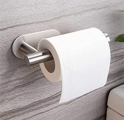 2 PCS Toilet Paper Holder, Premium SUS304 Stainless Steel Rustproof Wall Mounted Toilet Roll Holder No Drilling Toilet Tissues Holder for Bathroom, Washroom, Kitchen (Silver) - color: Silver
