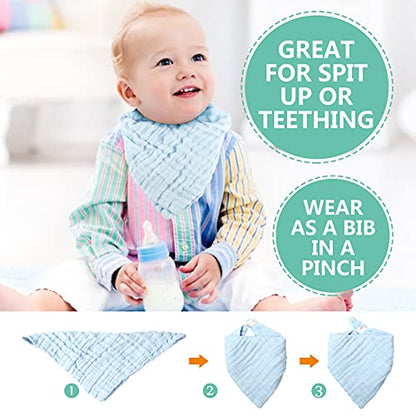 Muslin Cloth, Baby, Washcloths, Muslin Cloths, Burp Cloths, Girls, Boys, Wet Wipes, Children, Muslin, Burp Cloth, Pack of 30, 25 x 25 cm - color: 30-pcs (Multicolor)