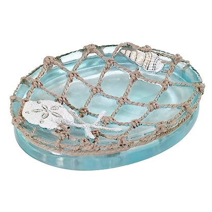 Avanti Linens - Soap Dish, Resin Countertop Soap Holder, Beach Inspired Bathroom Accessories (Seaglass Collection) - size: Soap Dish