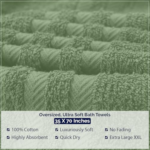 DAN RIVER 2 Pack Bath Sheets Extra Large 35x70, Large Bath Towels for Adults, XL Oversized Heavy Duty Towel Set, 600 GSM 100% Ring Spun Cotton, Soft Quick Dry, Sage Green - color: Sage Green