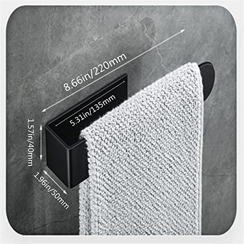 szhdxsy Hand Towel Holder SUS 304 Stainless Steel Brushed Hand Towel Rod, 3M Self Adhesive Towel Holder Towel Rod Towel Rack for Bathroom – Black