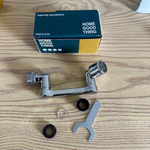 1440° Rotatable Faucet Aerator Extension - 2 Mode (Soft & Power Rinse) Universal Sink Faucet Extender for Splash Reduction, Fits Kitchen & Bathroom Faucets