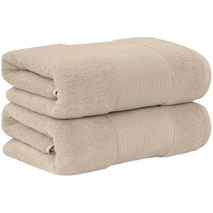 Modern Threads - Air Cloud 2-Pack 100% Zero-Twist Cotton Bath Sheet Set - Super Absorbent & Quick Dry - 500 GSM - Soft & Plush, Sand - color: Sand, size: 2-Pack Bath Sheet
