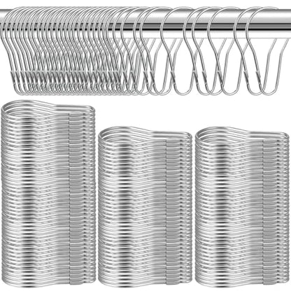 400 PCS Metal Shower Curtain Rings Hooks Bulk Rust Proof Hanging Shower Curtain Hooks Practical Stainless Curtains Ring for Home Bathroom Kitchen Rods Application, Silver - color: 400pcs Silver
