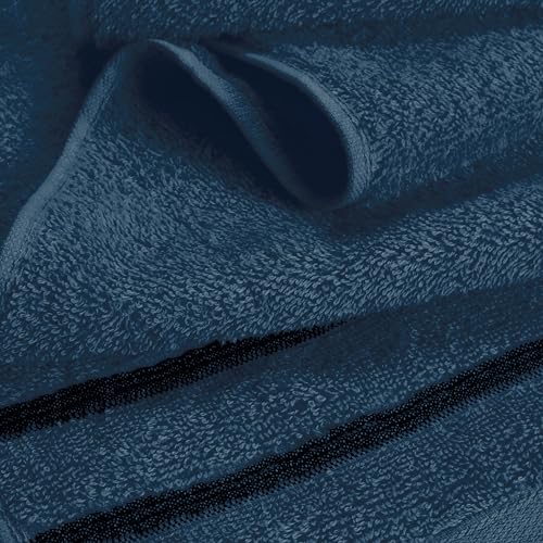 MyOwn Ultra Soft 6 Pack Cotton Towel Set, Contains 2 Bath Towels 28x55 inch, 2 Hand Towels 16x24 inch & 2 Wash Coths 12x12 inch, Ideal Everyday use, Compact & Lightweight - Mineral Blue, 71660 - color: Mineral Blue, size: 6-Piece Towel Set
